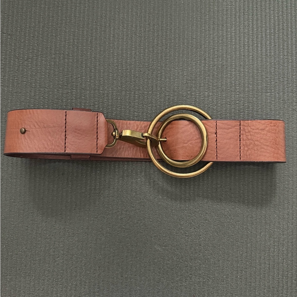 Corset Leather Belt with Gold Buckle